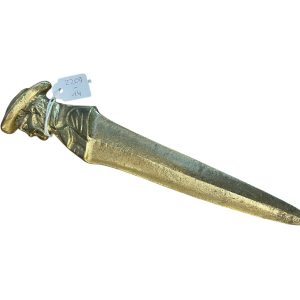Coupe papier en bronze avec profil d'homme fait main - Tagliacarte in bronzo fatto a mano con profilo maschile