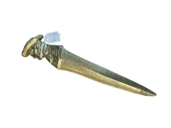 Coupe papier en bronze avec profil d'homme fait main - Tagliacarte in bronzo fatto a mano con profilo maschile
