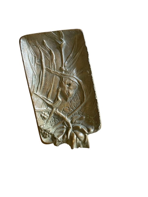 Svuotatasche con decorazione a forma di uccello in bronzo in stile Art Nouveau-Vide poche décor d'oiseau bronze Art Nouveau