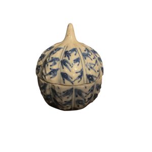 Pot à gingembre miniature ancien en porcelaine de Chine, bleu et blanc-Antico barattolo di zenzero in miniatura in porcellana cinese blu e bianca