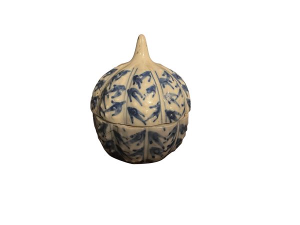 Pot à gingembre miniature ancien en porcelaine de Chine, bleu et blanc-Antico barattolo di zenzero in miniatura in porcellana cinese blu e bianca