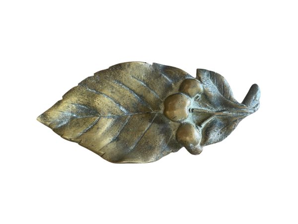 Ciotola vuota in bronzo con foglia di ciliegio in stile Art Nouveau-Coupelle vide poche feuille de cerisier en bronze Art Nouveau