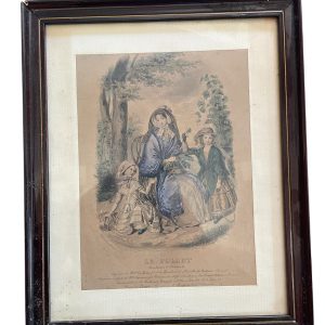 Tavola di moda nota come incisione di una signora, XIX secolo-Gravure de mode dite gravure de dame 19ème siècle
