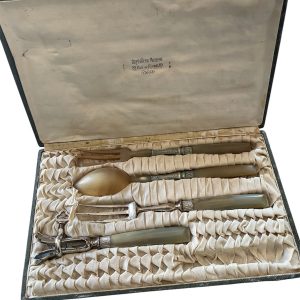 Posate da portata - set da intaglio - metallo argentato - Couverts de service - service à découper -métal argenté
