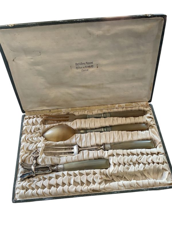 Posate da portata - set da intaglio - metallo argentato - Couverts de service - service à découper -métal argenté