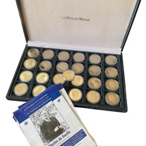 Scatola con 25 medaglie d'argento dei Presidenti della Repubblica - Coffret avec 25 médailles en argent Les Présidents de la République