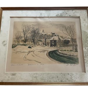 Prova d'artista incorniciata firmata Beaumont en Auge Normandia-Epreuve d'artiste encadrée signée Beaumont en Auge Normandie