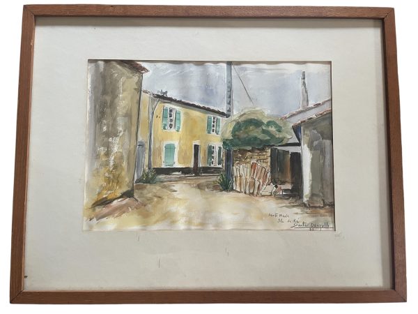 Acquerello con cornice Dante Donzelli (1909-1999) Ile de Ré Francia-Aquarelle encadrée Dante Donzelli (1909-1999) Ile de Ré France