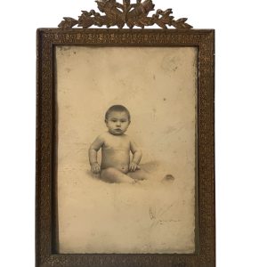 Cornice portafoto in vetro e ottone in stile Luigi XVI-Cadre photo en verre et laiton-style Louis XVI