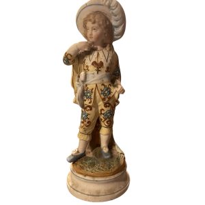 Figurina in porcellana di Dresda - giovane uomo in costume-Figurine en porcelaine de Dresde- jeune homme en costume