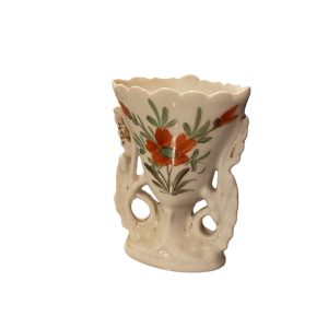 Vaso nuziale in porcellana bianca con decorazioni dipinte-Vase de mariée en porcelaine blanche et décors peints