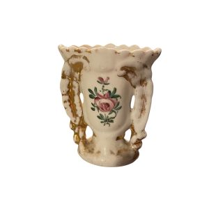 Vaso nuziale in porcellana bianca con decorazioni dipinte-Vase de mariée en porcelaine blanche et décors peints