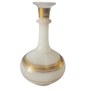 Bottiglia in opalino bianco con finiture in oro - Napoleone III-Flacon en opaline blanche avec liserés dorés - Napoléon III