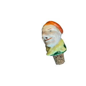 Bouchon verseur en porcelaine tête d'homme avec nez en bec verseur - Tappo versatore in porcellana con testa di uomo e naso a beccuccio