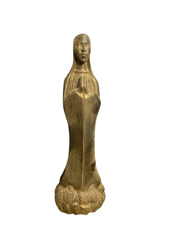 Statuette de Vierge en ébène travail africain-Statuetta della Vergine in ebano, opera africana