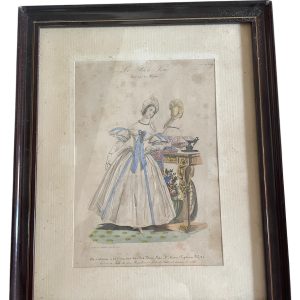 Incisione incorniciata di moda parigina del XIX secolo-Gravure de mode parisienne encadrée 19ème siècle